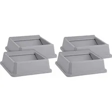 Rubbermaid RCP 266400GYCT — Rubbermaid Commercial Untouchable Square Swing Top - Square - 4 / Carton - Gray