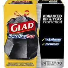 CLOROX CLO 70358BD - Glad ForceFlexPlus Drawstring Large Trash Bags - 30 gal - 1.