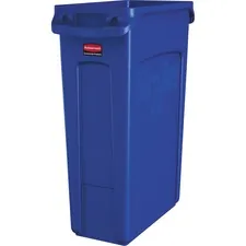 Rubbermaid RCP 1956185CT — Rubbermaid Commercial Slim Jim Vented Container - 23 gal Capacity - Durable, Vented, Handle, Recyclable - 30 Height x 22 Width x 11 Depth - Blue - 4 / Carton