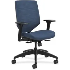 HON COMPANY HON SVU1ACLC90TK — HON Solve Task Chair, Upholstered Back - Midnight Fabric Seat - Charcoal, Midnight Fabric Back - Black Frame - Mid Back - 5-star Base - 1 Each