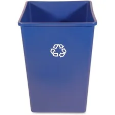 Rubbermaid RCP 395873BLUCT — Rubbermaid Commercial 35G Square Recycling Container - 35 gal Capacity - Square - Easy to Clean, Weather Resistant, Compact - 27.6 Height x 19.5 Width - Plastic, Resin - Blue - 4 / Carton
