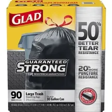 CLOROX CLO 78952BD — Glad Large Drawstring Trash Bags - Extra Strong - Large Size - 30 gal - 30 Width x 32.99 Length - Black - Plastic - 3060/Bundle - Garbage, Indoor, Outdoor