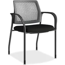 HON COMPANY HON IS108RCU10 — HON Ignition Charcoal ReActiv Back Stacking Chair - Foam Seat - Charcoal Back - Black Steel Frame - Four-legged Base - Black - Fabric - 1 Each