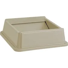 Rubbermaid RCP 266400BGCT — Rubbermaid Commercial Untouchable Square Swing Top - Square - 4 / Carton - Beige