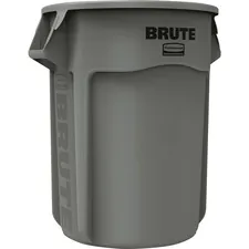 Rubbermaid RCP 265500GYCT — Rubbermaid Commercial Brute Vented 55-gallon Container - 55 gal Capacity - UV Resistant, Crack Resistant, Crush Resistant, Durable, Handle, Tear Resistant, Damage Resistant, Fade Resistant, Warp Resistant - 33.2 Height x 26.4 Diameter - Gray - 3 / Carton