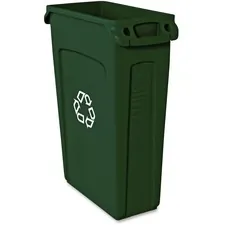 Rubbermaid RCP 354007GNCT — Rubbermaid Commercial Slim Jim Vent Recycle Container - 23 gal Capacity - Weather Resistant, Handle, Durable, Lightweight, Long Lasting, Sturdy - Plastic - Green - 4 / Carton