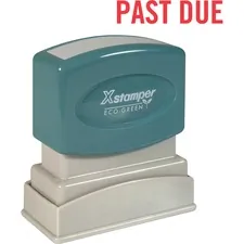 SHACHIHATA INC. U.S.A. XST 1362 — Xstamper PAST DUE Title Stamp - Message Stamp - PAST DUE - 0.50 Impression Width x 1.62 Impression Length - 100000 Impression(s) - Red - Recycled - 1 Each
