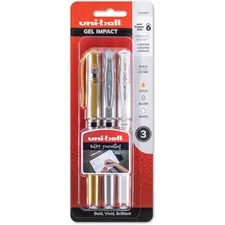 UNIBALL UBC 1919997 — uni-ball Signo Gel Impact Pens - Bold Pen Point - 1 mm Pen Point Size - Multi Gel-based Ink - 3 / Pack