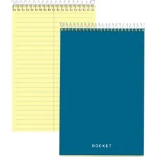 TOPS BUSINESS FORMS TOP 63851 — TOPS Docket Steno Book - 100 Sheets - Coilock - 6 x 9 - Canary Paper - Forest Green Cover - Chipboard Cover - Perforated, Hard Cover, Rigid - 1 Each