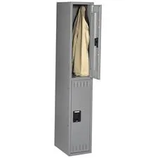 TENNSCO TNN DTS121836AMG — Tennsco Double-Tier Steel Lockers - Internal Size 36 x 12 x 18 - Overall Size 72 x 12 x 18 - Medium Gray - Steel, Metal