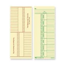 TOPS BUSINESS FORMS TOP 12603 — TOPS Named Days/Overtime Time Cards - 3.37 x 8.25 Sheet Size - Yellow - Manila Sheet(s) - Green, Red Print Color - 100 / Pack