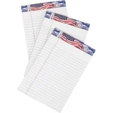 TOPS BUSINESS FORMS TOP 75103 — TOPS American Pride Binding Legal Writing Tablet - Jr.Legal - 50 Sheets - Strip - 16 lb Basis Weight - 5 x 8 - White Paper - Perforated, Bleed Resistant - 3 / Pack
