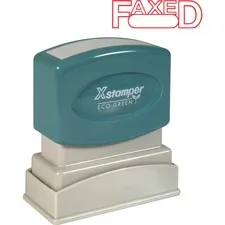 SHACHIHATA INC. U.S.A. XST 1350 — Xstamper FAXED Title Stamps - Message Stamp - FAXED - 0.50 Impression Width x 1.62 Impression Length - 100000 Impression(s) - Red - Recycled - 1 Each