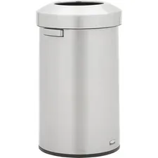 Rubbermaid RCP 2147584 — Rubbermaid Commercial Refine Waste Container - 23 gal Capacity - Round - Ergonomic Handle, Non-skid, Fingerprint Resistant, Durable - 29.6 Height x 17.7 Width - Metal - Stainless Steel - 1 Each