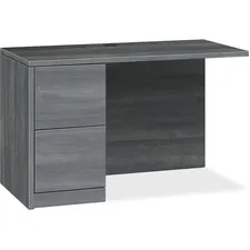 HON COMPANY HON 105906LLS1 — HON 10500 Series Left Return - 48 x 24 x 29.5 - 2 x File Drawer(s) - Single Pedestal on Left Side - Flat Edge - Material: Wood, Laminate - Finish: Sterling Ash Laminate