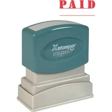 SHACHIHATA INC. U.S.A. XST 1221 — Xstamper PAID Title Stamp - Message Stamp - PAID - 0.50 Impression Width x 1.62 Impression Length - 100000 Impression(s) - Red - Recycled - 1 Each