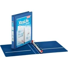 TOPS BUSINESS FORMS CRD 26302 — Cardinal Xtralife ClearVue Locking Slant-D Binders - 1 Binder Capacity - Letter - 8 1/2 x 11 Sheet Size - 270 Sheet Capacity - 1 Spine Width - 3 x D-Ring Fastener(s) - 2 Inside Front & Back Pocket(s) - Polyolefin - Blue - 14.40 oz - Non-stick, Locking Ring, PVC-free, Clear Overlay, Cold Resistant, Crack Resistant - 1 Each