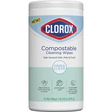 CLOROX CLO 32486 — Clorox Cleaning Wipes - All Purpose Wipes - Unscented - Wipe - 4.25 Width x 4.25 Length - 75 / Each - White