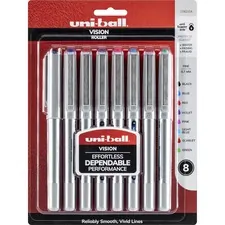 UNIBALL UBC 1782104 — uni-ball Vision Rollerball Pen - Bold Pen Point - 0.7 mm Pen Point Size - Assorted Liquid Ink - 8 / Pack