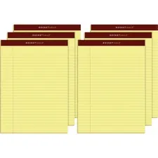 TOPS BUSINESS FORMS TOP 63956 — TOPS Docket Gold Legal Pads - Letter - 50 Sheets - Double Stitched - 0.34 Ruled - 20 lb Basis Weight - 8 1/2 x 11 - Canary Paper - Burgundy Binder - Perforated, Hard Cover, Heavyweight, Bond Paper, Resist Bleed-through, Easy Tear, Sturdy Back, Rigid - 6 / Pack