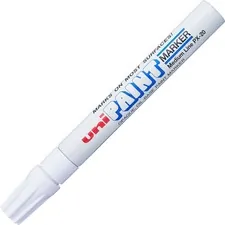 UNIBALL UBC 63613 — uni-ball Uni-Paint PX-20 Oil-Based Medium Point Marker - Medium Marker Point - White Oil Based Ink - White Barrel - 1 Each