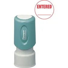 SHACHIHATA INC. U.S.A. XST 11418 — Xstamper Pre-Inked ENTERED Stamp - Message Stamp - ENTERED - 0.63 Impression Diameter - Red - Plastic Cap - Recycled - 1 Each