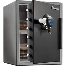 Sentry Group SEN SFW205GQC — Sentry Safe Digital Fire/Water Safe - 2 ft? - Digital, Programmable, Dual Key Lock - 4 Live-locking Bolt(s) - Fire Proof, Water Resistant, Pry Resistant - for Tablet, Cell Phone, External Hard Drive, Memory Card, USB Drive, CD, DVD, Home, Office - Internal Size 19.60 x 14.80 x 11.90 - Overall Size 23.8 x 18.6 x 19.3 - Gray - Steel, Steel