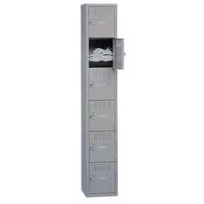 TENNSCO TNN BS6121812AMG — Tennsco 6-Tier No Legs Steel Box Lockers - Internal Size 12 x 12 x 18 - Overall Size 72 x 12 x 18 - Medium Gray - Steel