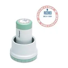 SHACHIHATA INC. U.S.A. XST 22402 — Xstamper XpeDater RECEIVED Rotary Time Stamp - Message/Date & Time Stamp - RECEIVED - 1.75 Impression Diameter - Red, Blue - 1 Each