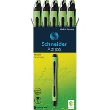 Schneider Schreibgerate GmbH and Co. KG RED 190001 — Schneider Xpress Fineliner Pen - 0.8 mm Pen Point Size - Black - Rubberized Barrel - Metal Tip - 10 / Pack