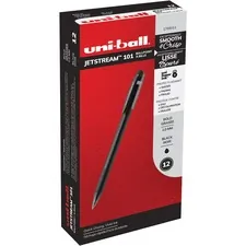 UNIBALL UBC 1768011 — uni-ball Jetstream 101 Ballpoint Pen - Bold Pen Point - 1 mm Pen Point Size - Black Gel-based Ink - Black Barrel - 12 / Dozen
