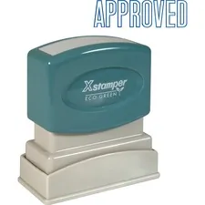 SHACHIHATA INC. U.S.A. XST 1008 — Xstamper APPROVED Title Stamp - Message Stamp - APPROVED - 0.50 Impression Width x 1.63 Impression Length - 100000 Impression(s) - Blue - Recycled - 1 Each