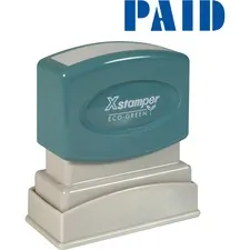 SHACHIHATA INC. U.S.A. XST 1335 — Xstamper Blue PAID Title Stamp - Message Stamp - PAID - 0.50 Impression Width x 1.62 Impression Length - 100000 Impression(s) - Blue - Recycled - 1 Each