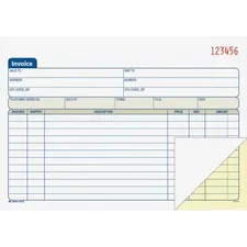 TOPS BUSINESS FORMS ABF DC5840 — Adams Carbonless Invoice Book - Tape Bound - 2 PartCarbonless Copy - 7.93 x 5.56 Sheet Size - 2 x Holes - White, Canary - Assorted Sheet(s) - 1 Each