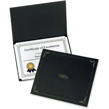 TOPS BUSINESS FORMS OXF 29900055BGD — Oxford Letter Certificate Holder - 8 1/2 x 11 - Linen - Black - 5 / Pack