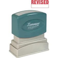 SHACHIHATA INC. U.S.A. XST 1219 — Xstamper REVISED Title Stamp - Message Stamp - REVISED - 0.50 Impression Width x 1.63 Impression Length - 100000 Impression(s) - Red - Recycled - 1 Each