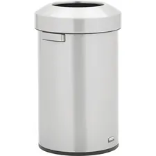 Rubbermaid RCP 2147583 — Rubbermaid Commercial Refine Waste Container - 16 gal Capacity - Round - Ergonomic Handle, Non-skid, Fingerprint Resistant, Durable - 26.3 Height x 15.9 Width - Metal - Stainless Steel - 1 Each