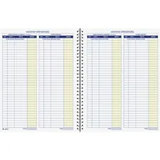 TOPS BUSINESS FORMS ABF AFR71 — Adams Monthly Bookkeeping Record Book - Spiral Bound - White Sheet(s) - Blue, Yellow Print Color - 1 Each