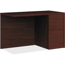 HON COMPANY HON 105907RNN — HON 10500 Series Right Return - 42 x 24 x 29.5 - 2 x File Drawer(s) - Single Pedestal on Right Side - Flat Edge - Finish: Mahogany Laminate