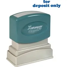 SHACHIHATA INC. U.S.A. XST 1333 — Xstamper for deposit only Title Stamp - Message Stamp - FOR DEPOSIT ONLY - 0.50 Impression Width x 1.62 Impression Length - 100000 Impression(s) - Blue - Recycled - 1 Each