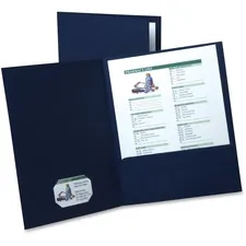 TOPS BUSINESS FORMS OXF 50543 — Oxford Letter Recycled Pocket Folder - 8 1/2 x 11 - 2 Internal Pocket(s) - Linen - Navy Blue - 35% Recycled - 5 / Pack
