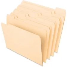 TOPS BUSINESS FORMS PFX 75215 — Pendaflex Essentials 1/5 Tab Cut Letter Recycled Top Tab File Folder - 8 1/2 x 11 - 3/4 Expansion - Top Tab Location - Assorted Position Tab Position - Manila - Manila - 10% Recycled - 100 / Box