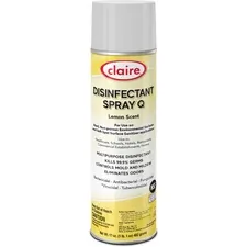 The Claire Manufacturing Company CGC C1002 — Claire Multipurpose Disinfectant Spray - Ready-To-Use Spray - 17 fl oz (0.5 quart) - Lemon Scent - 12 / Carton - Yellow