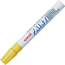 UNIBALL UBC 63605 — uni-ball Uni-Paint PX-20 Oil-Based Medium Point Marker - Medium Marker Point - Yellow Oil Based Ink - White Barrel - 1 Each