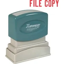 SHACHIHATA INC. U.S.A. XST 1071 — Xstamper FILE COPY Title Stamp - Message Stamp - FILE COPY - 0.50 Impression Width x 1.63 Impression Length - 100000 Impression(s) - Red - Recycled - 1 Each