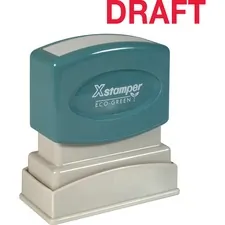 SHACHIHATA INC. U.S.A. XST 1360 — Xstamper DRAFT Stamp - Message Stamp - DRAFT - 0.50 Impression Width x 1.63 Impression Length - 100000 Impression(s) - Red - Recycled - 1 Each