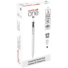 UNIBALL UBC 70362 — uni-ball UB One Gel Pens - 0.7 mm Pen Point Size - Black Gel-based Ink - 12 / Dozen