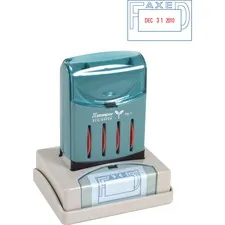 SHACHIHATA INC. U.S.A. XST 66213 — Xstamper Pre-Inked FAXED VersaDater Stamp - Message/Date Stamp - FAXED - 1.31 Impression Width x 2.12 Impression Length - Blue, Red - Recycled - 1 Each