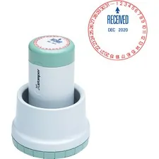 SHACHIHATA INC. U.S.A. XST 22602 — Xstamper XpeDater RECEIVED Rotary Dater - Message/Date Stamp - RECEIVED - 1.75 Impression Diameter - Red, Blue - 1 Each
