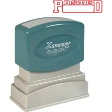 SHACHIHATA INC. U.S.A. XST 1211 — Xstamper POSTED Open Space Title Stamp - Message Stamp - POSTED - 0.50 Impression Width x 1.62 Impression Length - 100000 Impression(s) - Red - Recycled - 1 Each